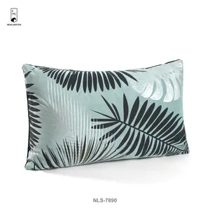 Spring Summer Home Decor Cushion Cover Polyester Plant Leaf Printed Pillow Case