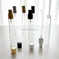 Flacon de parfum vide en verre transparent de 10 ml avec bouchon doré et pulvérisateur anti-fuite, électroplaqué, emballage cadeau, diffuseur à bâtonnets
