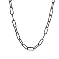Nouveau Collier Chaîne à Maillons Tendance en Acier Inoxydable Noir Argenté, Plaqué Or 18K, Minimaliste et Élégant, pour Femme
