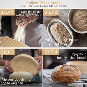 Superbaking Juego de Cestas Ecológicas para Fermentación de Pan de Caña, 10 Pulgadas, Aptas para Lavavajillas, Cesta para Fermentación de Pan de Levadura, Herramientas para Hacer Pan - Product Image 3