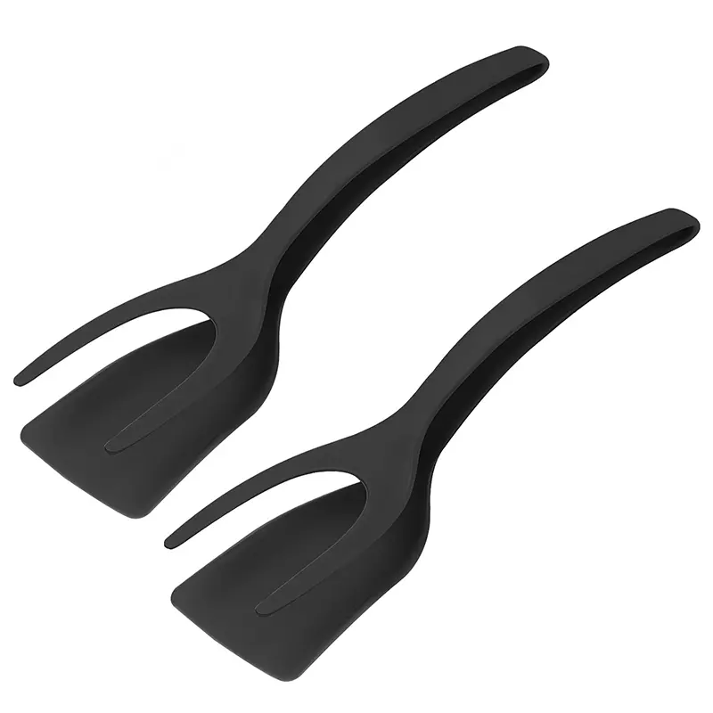 2 in 1 Grip and Flip Spatula Tongs 2 in 1 Spatula and Tongs, Egg Flipper Spatula, Pancake Fish French Toast Omelet Making