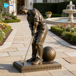 Estátuas Artísticas de Golfistas em Bronze com Padrão Decorativo, Tamanho Personalizado para Jardim Externo, Praça e Paisagismo Urbano - Product Image 4