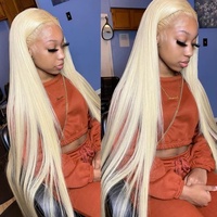 Perruque en cheveux humains 613, vente en gros, perruque frontale en dentelle HD 13*4, fournisseur de perruques blondes sans colle 613 pour femmes