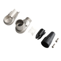 4 5 Pin Zinc Alloy Cover XLR Cannon Silver Plating Male-Female Plug Right Angle Connector for Guitar Audio Speaker