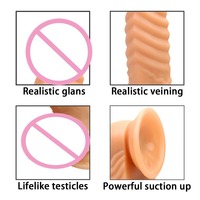 Venta al por mayor de consoladores de silicona realistas, flexibles, suaves, portátiles e impermeables para hombres y mujeres.