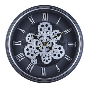 38CM creativo dinamico ingranaggio orologio da salotto nordico retrò decorazione moderna americana grano di legno orologio all'ingrosso - Product Image 3