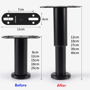 Gambe di Supporto Regolabili in Altezza per Letto in Metallo 3-16,5 Pollici Kit di Rinforzo per Letto Queen/King Gambe per Mobili - Product Image 5