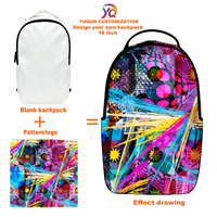 Sac à dos graffiti abstrait, sacs à livres, nouveau sac à dos personnalisable OEM/ODM tendance, sac à dos pour ordinateur portable avec poche cachée
