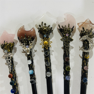 <span class=keywords><strong>Piedra</strong></span> de Energía de Cristal Natural, Cuarzo Transparente, Hematita Roja, Cuarzo Rosa, Forma de Estrella y Luna, Varita Mágica de <span class=keywords><strong>Harry</strong></span> <span class=keywords><strong>Potter</strong></span> para Niños, Regalo - Product Image 2