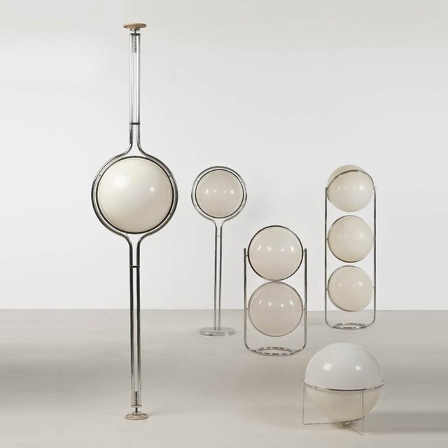 2026 Retro Circle Moon LED Floor Metal Glass Cold and Warm White Modern Postmodern Decorative Light Bedroom Hotel E27 Base