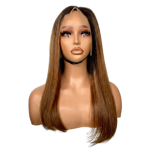 Free Making Styling Bob Wig for Women <b>Brown</b> Tip Ombre Highlight Color Swiss Transparent HD Brow Lace - Product Image 1