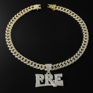 Collar de Moda con Colgante de Letra para Hombre, Diseño Hecho a Mano, Chapado en Oro y Plata, Estilo Hip Hop, Venta al por Mayor - Product Image 4