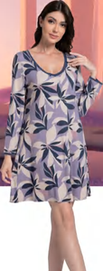 Vente en gros Robe de nuit personnalisée en tricot de bambou pour femmes Pyjama imprimé floral et robe Chemise de nuit pour femmes Pyjamas - Product Image 2