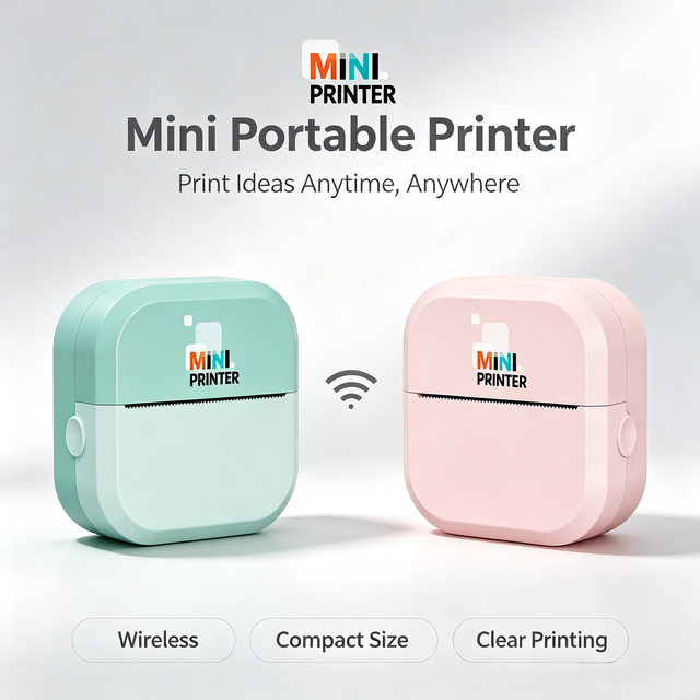 New Arrival Mini Portable Printer BT 5.2 Thermal Photo Label Memo Printer 203dpi 57mm Print Width for Home Office Use