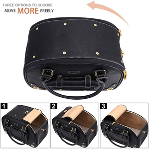 Joysing çevre dostu PU deri taşınabilir kedi ve köpek seyahat çantası sevimli evcil hayvan taşıyıcı nefes çanta için onaylı - Product Image 5