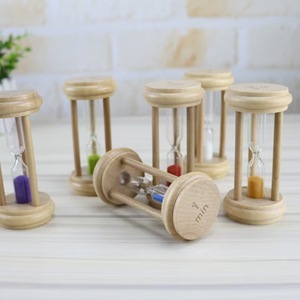 <span class=keywords><strong>Sablier</strong></span> décoratif Art Déco en bois naturel fait main, 1/2/3 minutes, ornement de bureau, maison, cuisine, cadeau d'entreprise - Product Image 4