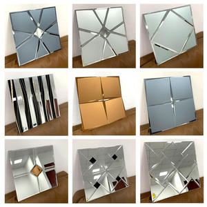 Glass Mosaic Mirror Wall Sticker <strong>Wallpaper</strong> Double-sided Durable Glossy Surface Modern Simple Design Living Room Decoration - Product Image 2