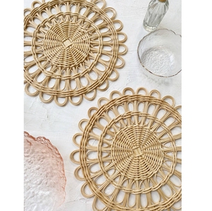 Tapis en bambou tissé à la main de style classique du Vietnam napperons en rotin décor de table à manger tissé Design populaire - Product Image 1