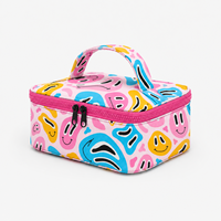 Trousse de Toilette en Nylon Personnalisable avec Logo, Sac Cosmétique avec Poignée et Fermeture Éclair pour Voyage et Salle de Bain, Fournisseur d'Usine Personnalisée