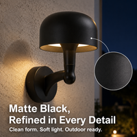 Lampe LED d'extérieur à finition métallique noire, éclairage d'ambiance chaleureux, haute protection pour l'éclairage des parcs, des allées et des espaces publics