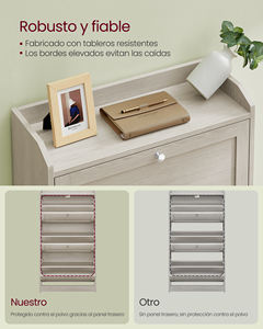 <span class=keywords><strong>Meuble</strong></span> de rangement pour chaussures <span class=keywords><strong>VASAGLE</strong></span>, en bois, autoportant, pour 14 à 18 paires de chaussures, avec 3 portes rabattables - Product Image 4