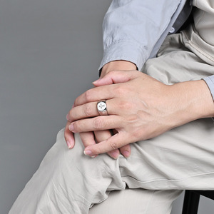 Bague croix en acier inoxydable avec pavé de diamants, bijoux de mode pour homme, bague pour l'index, options de couleurs or, noir, argent - Product Image 2