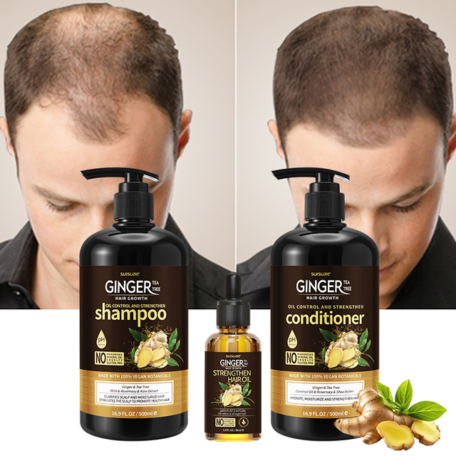 Quick Shipping Anti Dandruff Nourishing Tea Tree Ginger Anti Loss Regrowth Hair Growth Shampoo