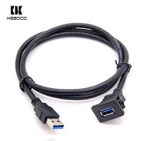 Câble d'extension USB 3.0 encastrable de 1 m tressé pour caméra de tableau de bord de voiture/scanneur/imprimante, résistant à l'eau IP65, transfert de données et de charge