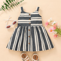 Robes d'été élégantes pour filles, tenue de premier anniversaire, robe de princesse à motif rayé, vêtements pour petites filles