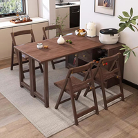 Elande Neuer Moderner Massivholz Verstellbarer Klappbarer Esstisch Seitenschrank Esszimmer-Set für Kleine Wohnungen Multifunktional