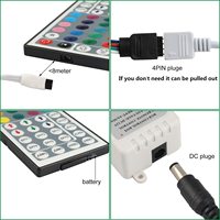 Bande lumineuse RGB Led avec télécommande, 5 mètres, 35/44 touches, éclairage d'ambiance, Kit complet