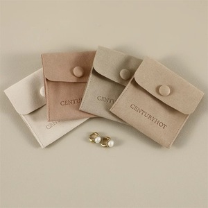 Microfiber Velvet Pouch <b>Jewelry</b> <b>Storage</b> Bag Double-sided Velvet <b>Jewelry</b> Pouches Metal Snap Button Flip Velvet <b>Jewelry</b> Pouch - Product Image 4