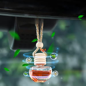 Diffuseur de parfum pour voiture, pendentif en verre avec bouchon en bois, huiles essentielles Océan, Gulong, Jasmin, Citron, Shangri-La, décoration - Product Image 1