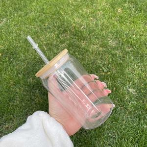 16Oz 20Oz Color Shaped <b>Cup</b> Custom Clear Acrylic <b>Reusable</b> Plastic Can Tumbler <b>With</b> <b>Lid</b> and Straw for Uv Dtf Transfer - Product Image 4