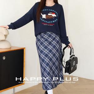 เสื้อสเวตเชิ้ตคอกลมสีน้ำเงินกรมท่าสำหรับผู้หญิงของรันฉี พร้อมลายปักรูปสุนัข ไซส์พลัส เสื้อถักลำลอง - Product Image 4