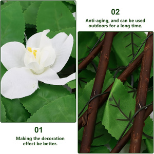 Clôture de jardin extérieure extensible <span class=keywords><strong>en</strong></span> <span class=keywords><strong>lierre</strong></span> artificiel et orchidée – Design de feuilles <span class=keywords><strong>en</strong></span> <span class=keywords><strong>plastique</strong></span> résistant aux intempéries pour l'intimité des mariages - Product Image 4