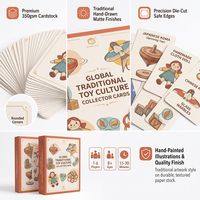Cartes de culture des jouets traditionnels imprimées sur mesure OEM, jeu de cartes éducatives de collection vintage en gros avec boîte personnalisée