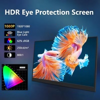 Monitor Gaming Portabel 15.6 Inch IPS FHD Tipe-C dengan Penyangga Terintegrasi, Mendukung Dua Monitor, Monitor Eksternal USB HD