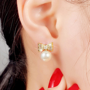 Orecchini a fiocco per donna, graziosi e alla moda, accessori per l'uso quotidiano. - Product Image 4