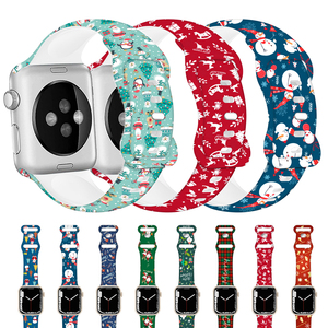 <span class=keywords><strong>Bracelet</strong></span> en silicone imprimé pour <span class=keywords><strong>Apple</strong></span> <span class=keywords><strong>Watch</strong></span> Ultra 49mm <span class=keywords><strong>Bracelet</strong></span> pour iWatch série 8 7 41 45mm 6 5 4 <span class=keywords><strong>se</strong></span> 3 40 44 42MM pour <span class=keywords><strong>bracelet</strong></span> de Noël - Product Image 3