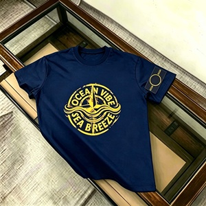 Camiseta básica clásica vintage de algodón 100% gris piedra para hombre, estilo casual, de lujo, al por mayor - Product Image 4