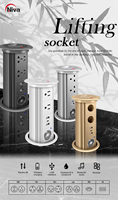Prise escamotable manuelle dissimulée, norme britannique, prises de cuisine rétractables avec double USB Type C