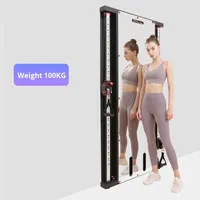 Support de fitness mural multifonctionnel et réglable pour entraînement complet du corps, avec pile de poids de 100 kg en acier