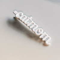 Épingles à cheveux personnalisées en alliage de zinc doré avec logo de marque, motif lettre dessin animé, pour sacs de femme, avec motif lettre, décoration de clip de fête