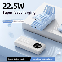 Fabricant  Chargeur portable PD20W 20000mah Construit en 4 Câbles Torche LED 22.5W Charge rapide QC3.0 Power Banks 20000mah