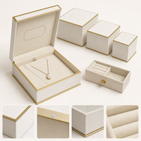 Boîte magnétique en velours blanc nacré pour bague, collier, bracelet, emballage de bijoux personnalisé