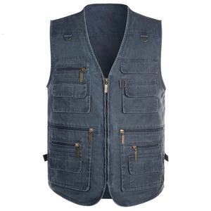 Gilet décontracté en coton pour hommes, grande taille, 16 poches, multi-poches, photographie, collection d'été - Product Image 6