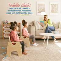Ensemble table et chaises en bois Montessori moderne pour salle de classe, mobilier de maternelle et centre d'apprentissage précoce, étagère de rangement pour chambre et cuisine