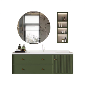 Sophisticated Modern Luxury Bathroom Vanity Set MDF Cabinet Integrated Ceramic Basin Smart Mirror Basic Hardware-Customizable - Product Image 1