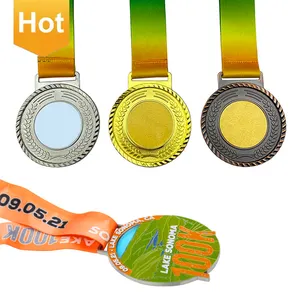 Manufacturers Made Customised Color Cheap Fun 2D Running Marathon Race Finisher Award Metal Run Medallion Custom Sports Medals